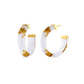 Small Gold Leaf Lucite Hoop Earrings