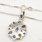 Vintage Multi Gemstone Sterling Silver Necklace
