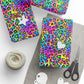 Bespattered Facade Candy Coated Neon Leopard Wrapping Paper | Three Sizes | Glossy or Matte