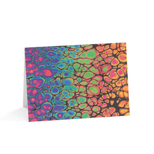 Bespattered Facade Neon Goodness Greeting Cards | Sets of 1, 10, 30, or 50