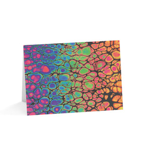 Bespattered Facade Neon Goodness Greeting Cards | Sets of 1, 10, 30, or 50