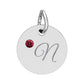 CUSTOM Birthstone Circle Charm — Personalized Initial Necklace Pendant