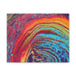 Bespattered Facade Rainbow Rings Stretched Matte Canvas Art Prints | Multiple Sizes