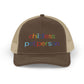 Childless Pet Person Rainbow Embroidered Snapback Trucker Cap (10 Hat Colors)