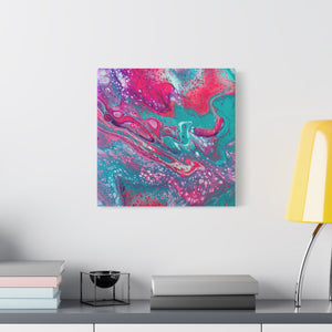 Bespattered Facade Fluid Art Abstract Painting Stretched Matte Canvas Art Prints | Multiple Sizes