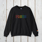 Bespattered Facade Proud Rainbow LGBTQ+ Pride Embroidered Crewneck Sweatshirt