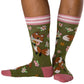 Floral Foxes Crew Socks