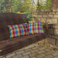 Bespattered Facade Rainbow Plaid UV-Resistant Outdoor Pillows | 4 Sizes