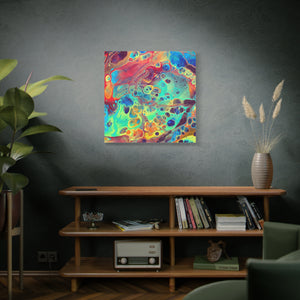 Bespattered Facade Fluid Art Abstract Painting Stretched Matte Canvas Art Prints | Multiple Sizes