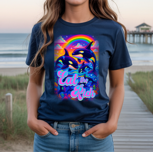 Bespattered Facade Whimsical "Eat the Rich" Orcas Premium Unisex Comfort Colors Garment Dyed 100% Cotton T-Shirt