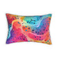 Bespattered Facade Rainbow Webs Lumbar Throw Pillow