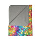 Bespattered Facade Rainbow Mosaic Vibrant Fleece Sherpa Blanket | 2 Colors & Sizes