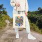 Bespattered Facade "Don't Forget" Floral Canvas Tote Bag Reusable Carryall