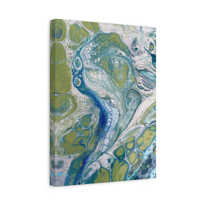Bespattered Facade Fluid Art Abstract Painting Stretched Matte Canvas Art Prints | Multiple Sizes