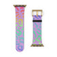 Bespattered Facade Rainbow Leopard Faux-Leather Smart Watch Band