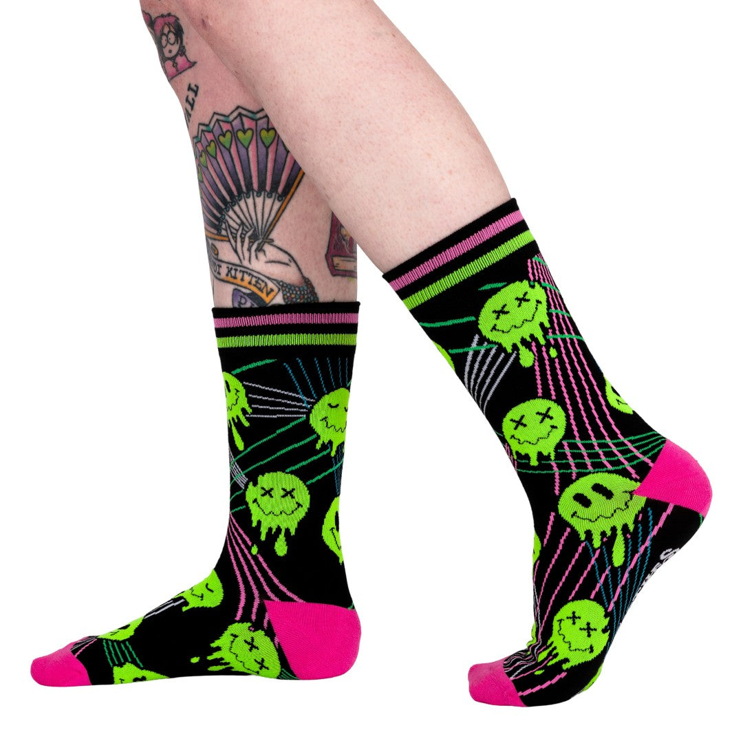 Laser BassFace Melt Supreme Crew Socks - UV Reactive