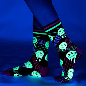 Laser BassFace Melt Supreme Crew Socks - UV Reactive