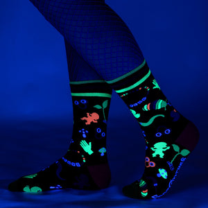 Tiny Trinkets Crew Socks - UV Reactive