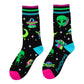 Spaced Out Alien Crew Socks - UV Reactive