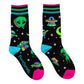 Spaced Out Alien Crew Socks - UV Reactive