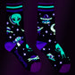Spaced Out Alien Crew Socks - UV Reactive