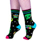 Spaced Out Alien Crew Socks - UV Reactive