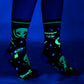 Spaced Out Alien Crew Socks - UV Reactive