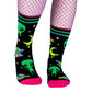 Spaced Out Alien Crew Socks - UV Reactive