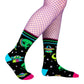Spaced Out Alien Crew Socks - UV Reactive