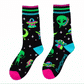 Spaced Out Alien Crew Socks - UV Reactive