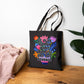 Bespattered Facade "Equality and Not Revenge" Floral Canvas Tote Bag Reusable Carryall
