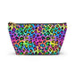 Bespattered Facade Candy Coated Neon Leopard Accessory Pouch With T-Bottom | 2 Sizes