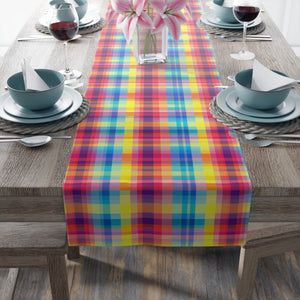 Bespattered Facade Rainbow Plaid Table Runner (2 sizes)