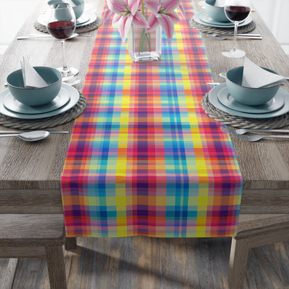 Bespattered Facade Rainbow Plaid Table Runner (2 sizes)