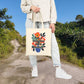 Bespattered Facade Rainbow "Sensitive Little Menace" Floral Canvas Tote Bag Reusable Carryall