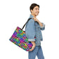 Bespattered Facade Candy Coated Neon Leopard Weekender Beach Tote Bag