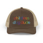 Childless Dog Dude Rainbow Embroidered Snapback Trucker Cap (10 Hat Colors)