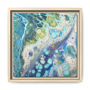 Bespattered Facade Fluid Art Abstract Painting Framed Canvas Art Print | 4 Frame Colors | Multiple Sizes