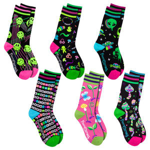 UV Reactive Rave Crew Sock Pack | 6 Designs