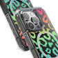 Bespattered Facade Bright Rainbow Leopard MagSafe Clear Impact Case