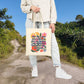 Bespattered Facade Rainbow "The Prettiest Demon" Floral Canvas Tote Bag Reusable Carryall