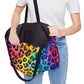 Bespattered Facade Rainbow Watercolor Leopard Weekender Beach Tote Bag