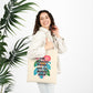 Bespattered Facade "I've Menaced Before" Floral Canvas Tote Bag Reusable Carryall