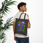 Bespattered Facade "Strong Women Scare Weak Men" Floral Canvas Tote Bag Reusable Carryall
