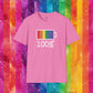Bespattered Facade Rainbow Battery Unisex Softstyle T-Shirt