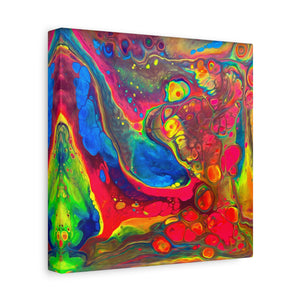 Bespattered Facade Fluid Art Abstract Painting Stretched Matte Canvas Art Prints | Multiple Sizes