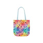 Bespattered Facade Rainbow Watercolor Dots Canvas Tote Bag | 3 Sizes and 5 Strap Colors