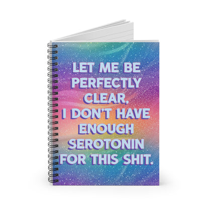 Bespattered Facade Seritonin Spiral Notebook - Lined Pages