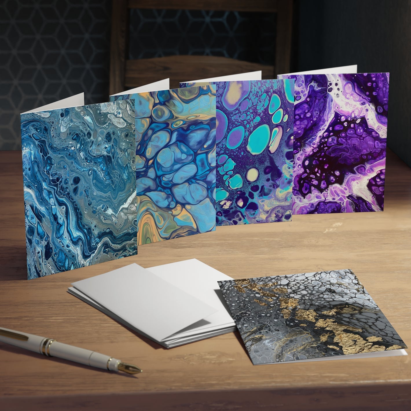 Bespattered Facade Multi-Design Greeting Cards (5-Pack) – Blank Inside