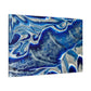 Bespattered Facade Fluid Art Abstract Painting Stretched Matte Canvas Art Prints | Multiple Sizes